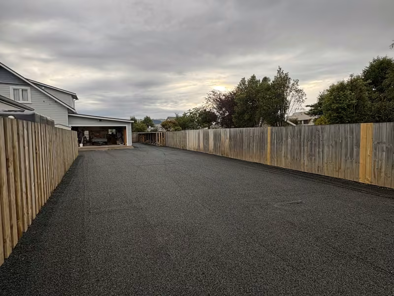 Finished driveway and access after earthworks and formation